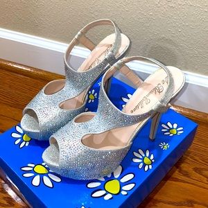 Heels with rhinestones. Only wore once